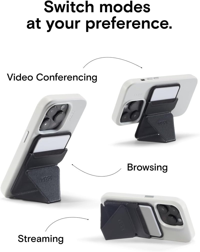 MOFT Magnetic Wallet Stand Compatible with iPhone 17/16/15/14/13/12 Series, Angle Adjustment & Magsafe Compatible MOVAS Phone Stand,Jet Black - Image 3